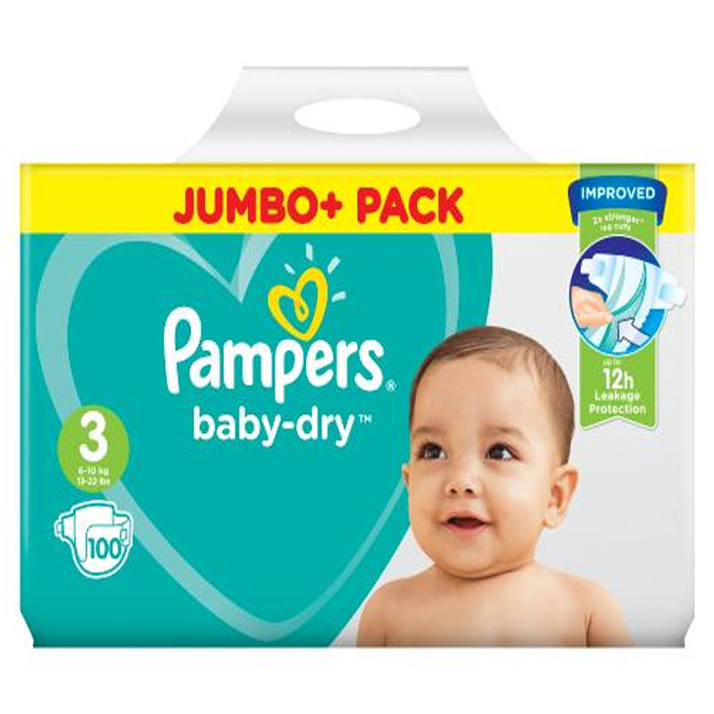 Pampers Baby Dry Belt Up To 12h 3 (6-10 kg) UK 100 Nappies