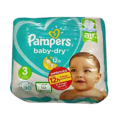 Pampers Baby Dry Nappy Pants Up To 12h 3 (6-10 kg) 30 Nappies