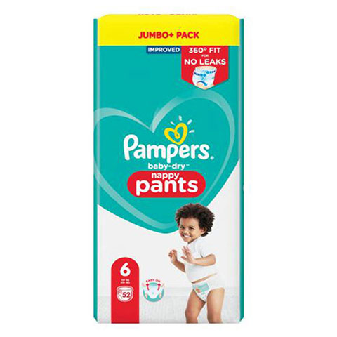 Pampers Baby-Dry Up to 12h Nappy Pants 6 (15+ kg ) 52 Nappies