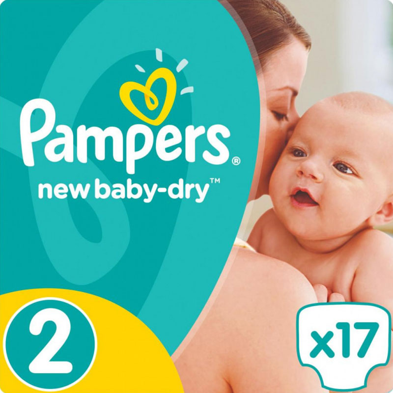 Pampers New Baby Dry Nappies 2 (3-6 kg) 17 Nappies