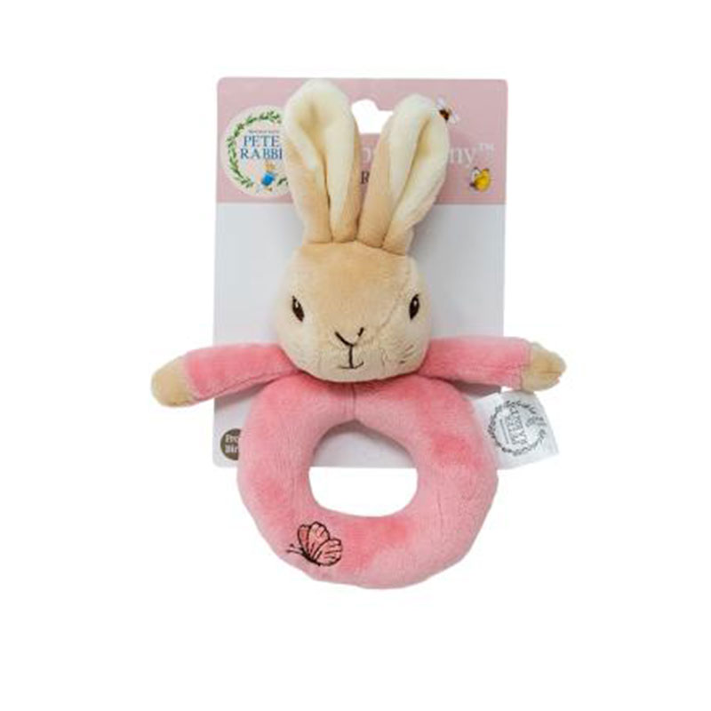Peter Rabbit Plush Ring Rattle - Pink