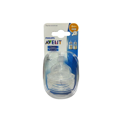 Philips Avent Classic + 2 Variable Flow Anti Colic Teats 6m+ - 2pk (07894)