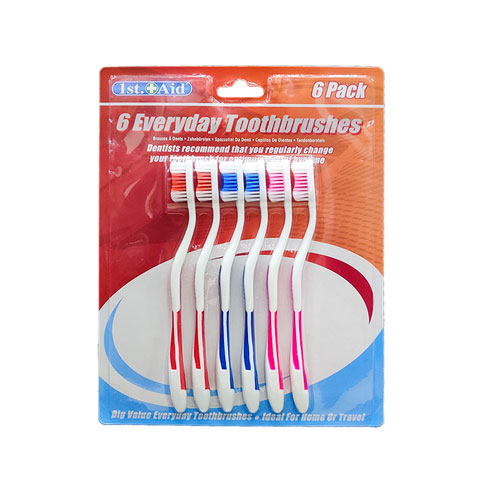 PMS 1st.+Aid Everyday Toothbrushes - 6 Pack