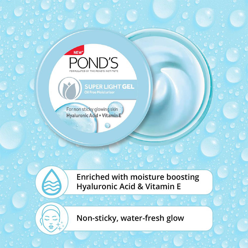 Pond's Super Light Gel Oil Free Moisturiser With Hyaluronic Acid + Vitamin E 73g