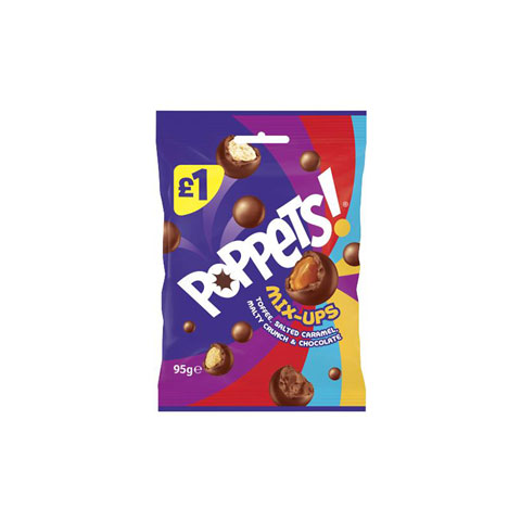 Poppets Mix-Ups Toffee Salted Caramel Malty Crunch & Chocolate 95g