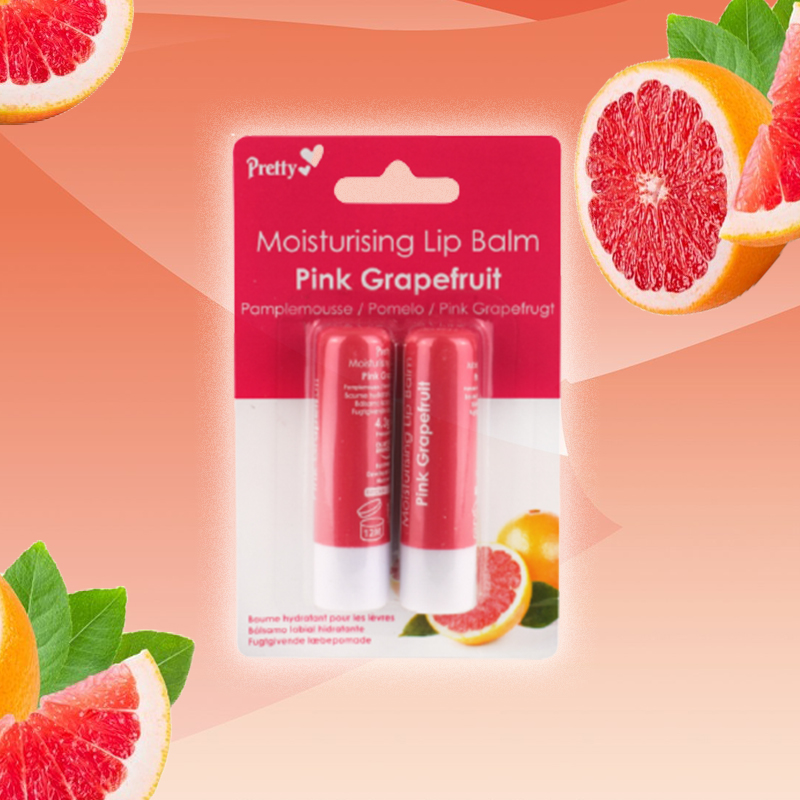 Pretty Moisturising Lip Balm Pink Grapefruit 2 x 4.3g