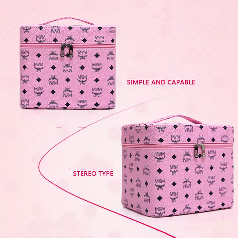 Professional Large Capacity Double Layer Folding Cosmetic Bag