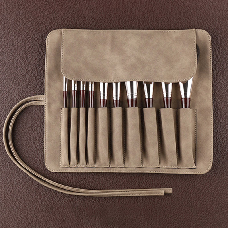 PU Fabric Folding Makeup Brush Bag