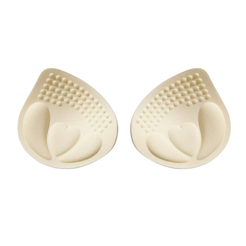 Removable Push Up Sponge Bra Pads - Heart In Pearl Shell