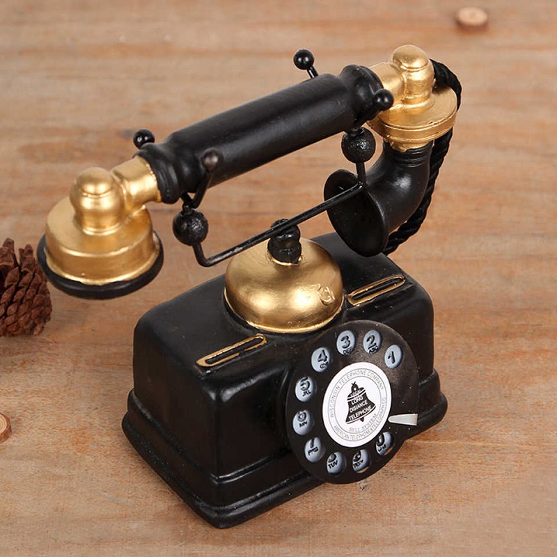Resin Craft  Antique European Style Handset Telephone Showpiece (20174)