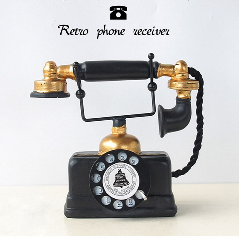 Resin Craft  Antique European Style Handset Telephone Showpiece (20174)