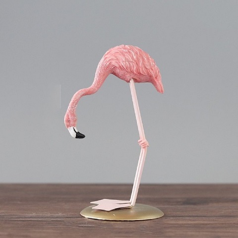 Resin Craft Pink Flamingo Decorative Showpiece - B (20172)