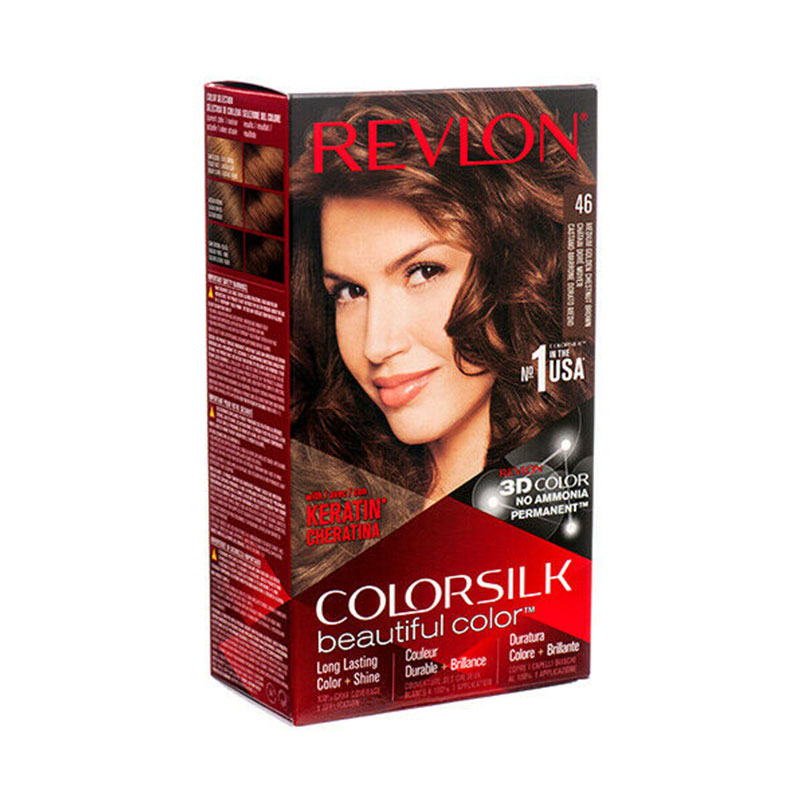 Revlon ColorSilk Beautiful 3D Hair Color - 46 Medium Golden Chestnut Brown  || The MallBD