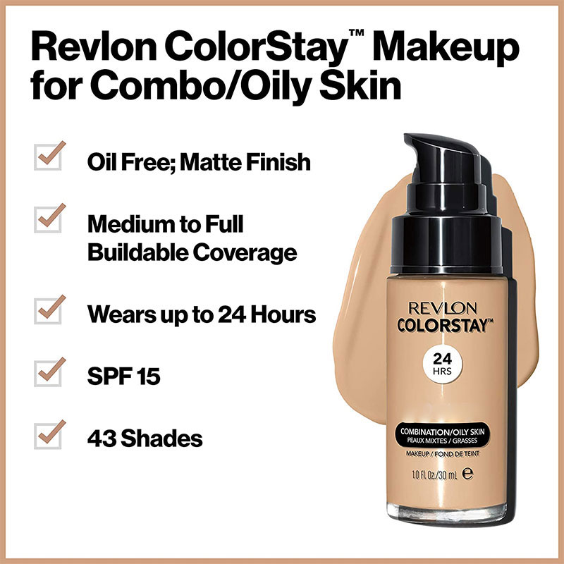 Revlon Colorstay Matte Finish Foundation Com/Oily Skin SPF15 30ml - 300 Golden Beige