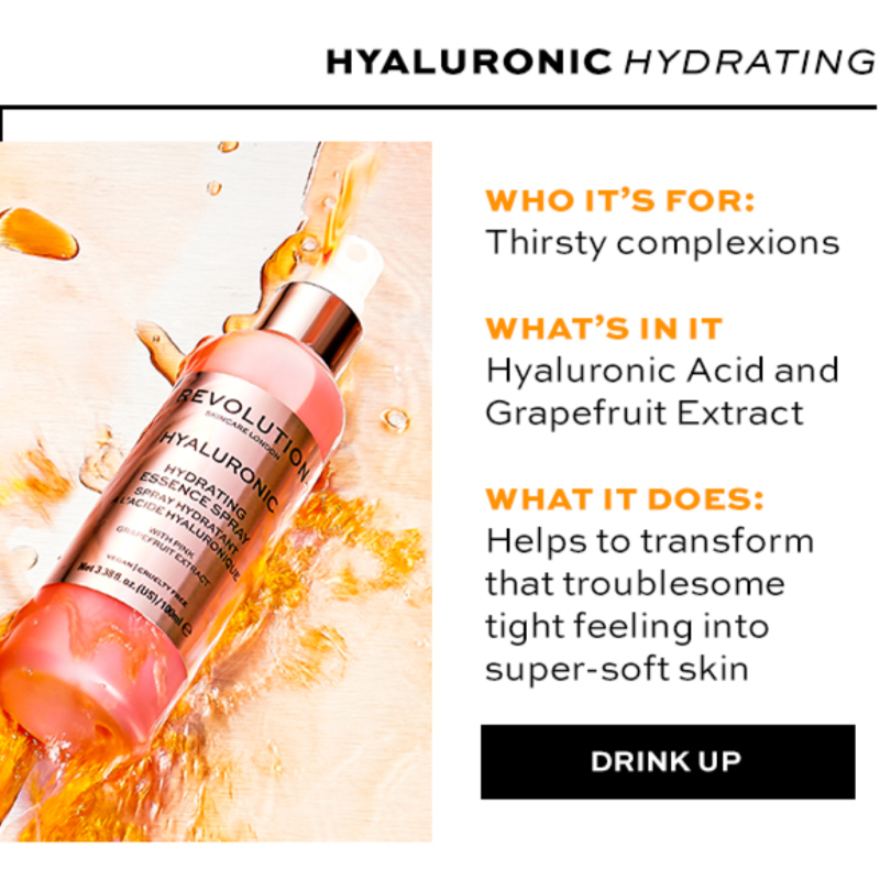 Revolution Skincare Hyaluronic Hydrating Essence Spray 100ml