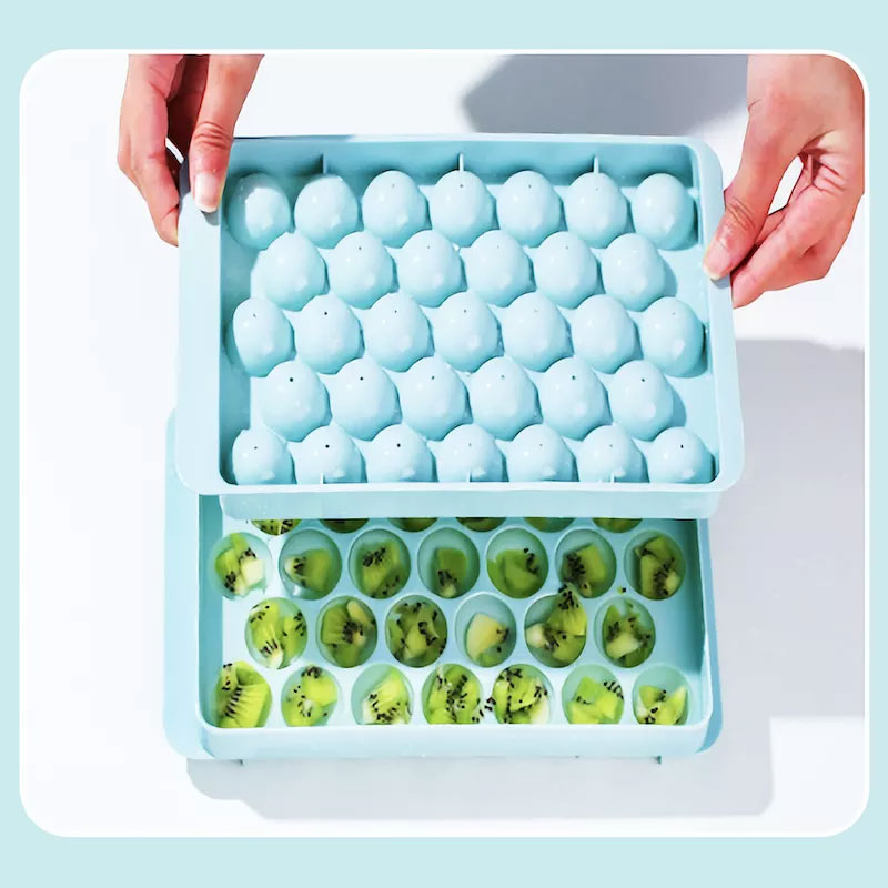 Round Mould Large Plastic Ice Cube Maker Tray - Sky Blue