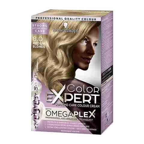 Schwarzkopf Color Expert Omegaplex Permanent Hair Colour - 8.0 Medium Blonde