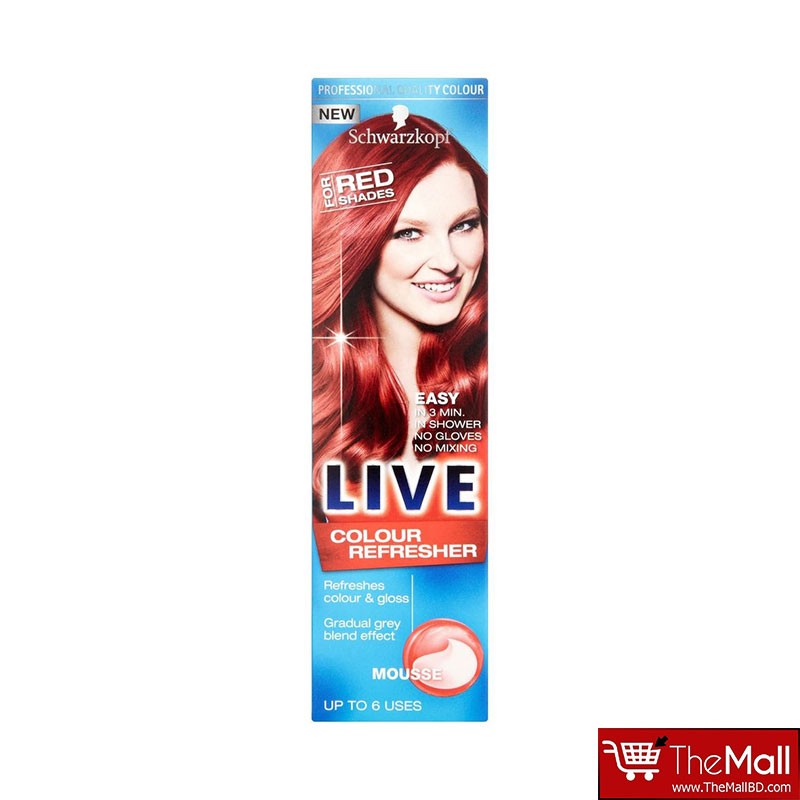 Schwarzkopf Live Colour Refresher Mousse Hair Colour For Red Shades