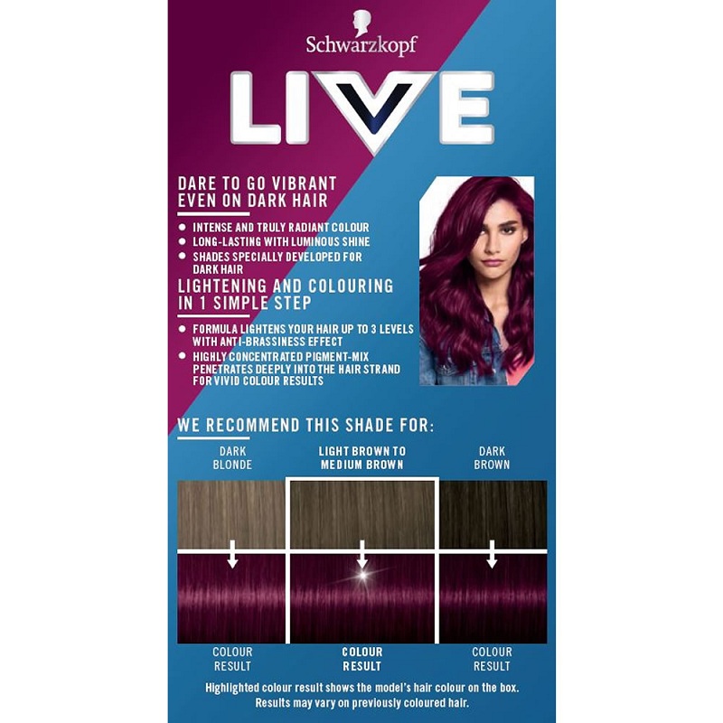 Schwarzkopf Live Intense Colour + Lift Permanent Hair Dye - L76 Ultra Violet