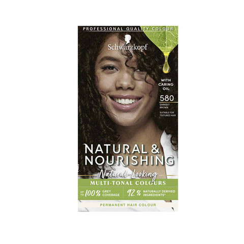 Schwarzkopf Natural & Nourish Permanent Hair Colour - 580 Darkest Brown