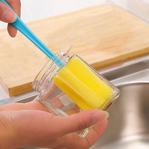 Simple Bottle Cup Scrubbing Cleaning Sponge Brush (301110)