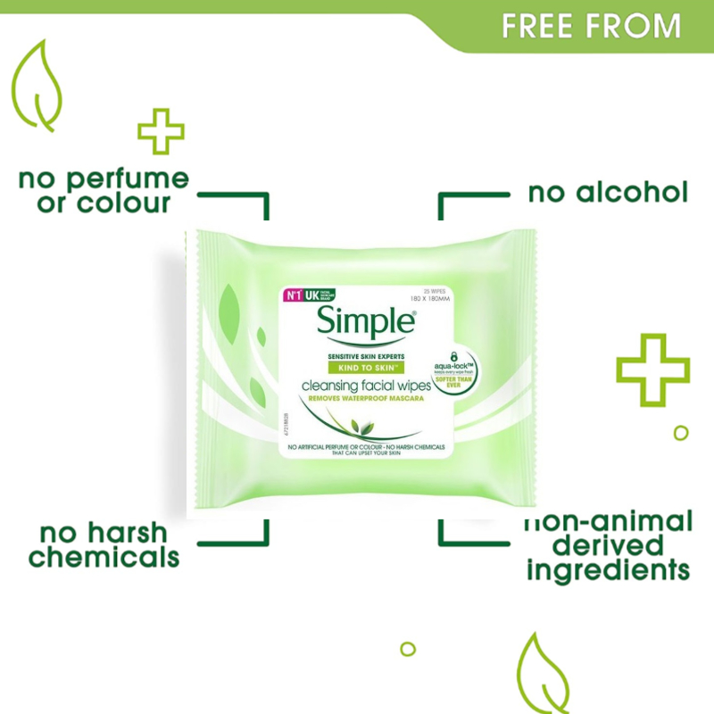 Simple Kind To Skin Cleansing Wipes For Sensitive Skin 25 Wipes