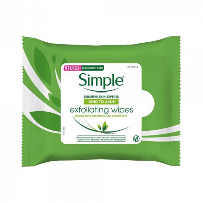 Simple Kind To Skin Exfoliating Facial Wipes 25 Wipes