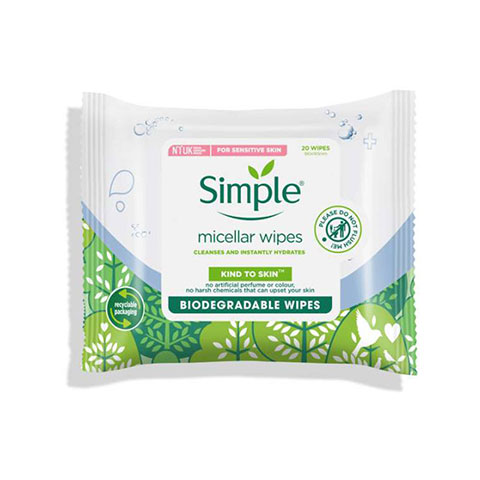 Simple Kind To Skin Micellar Cleansing Biodegradable Wipes 20 Wipes