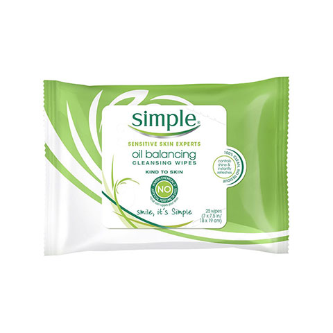 Simple Kind to Skin Oil Balancing Cleansing Wipes - 25 wipes