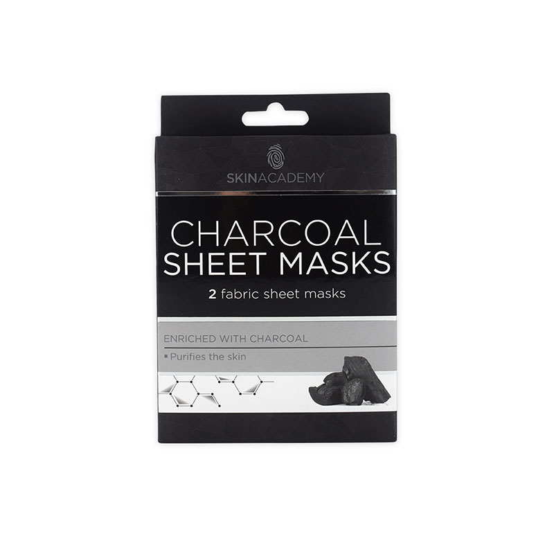 Skin Academy Charcoal Sheet Masks - 2pcs