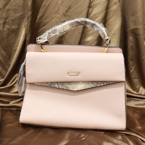 Solid Color Snake Print Ladies Handbag (AA011909071) - Pink