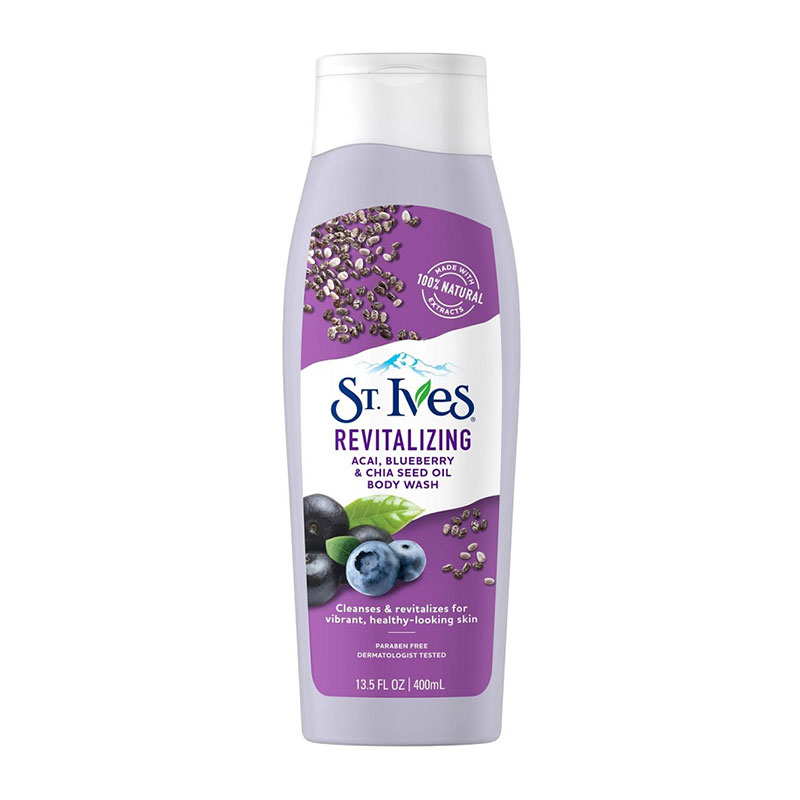 St. Ives Revitalizing Acai,Blueberry & Chia Seed Oil Body Wash 400ml