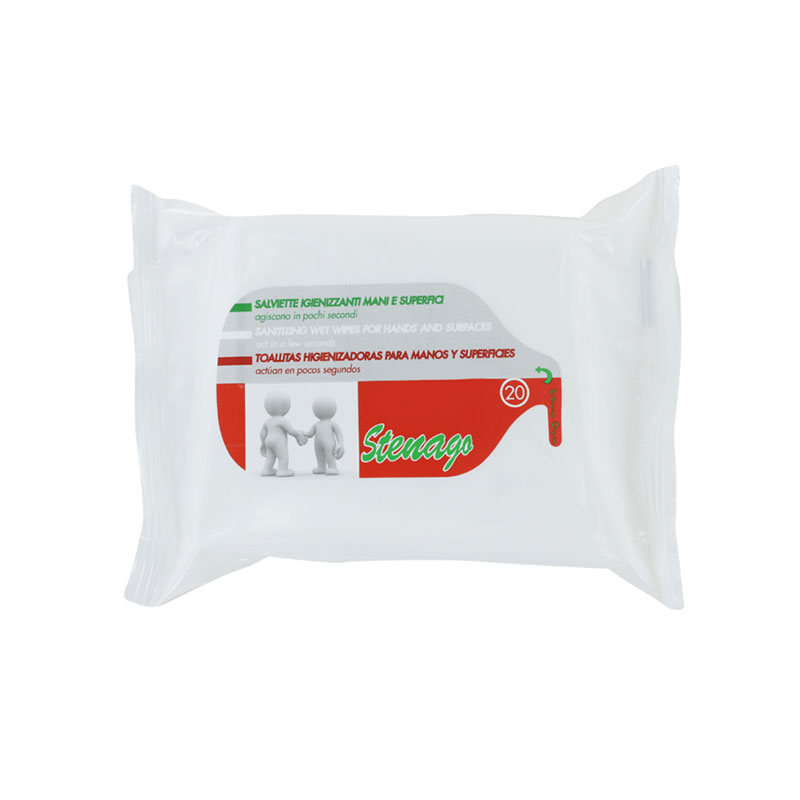 Stenago Sanitizing Wet Wipes For Hands & Surfaces - 20 Wipes