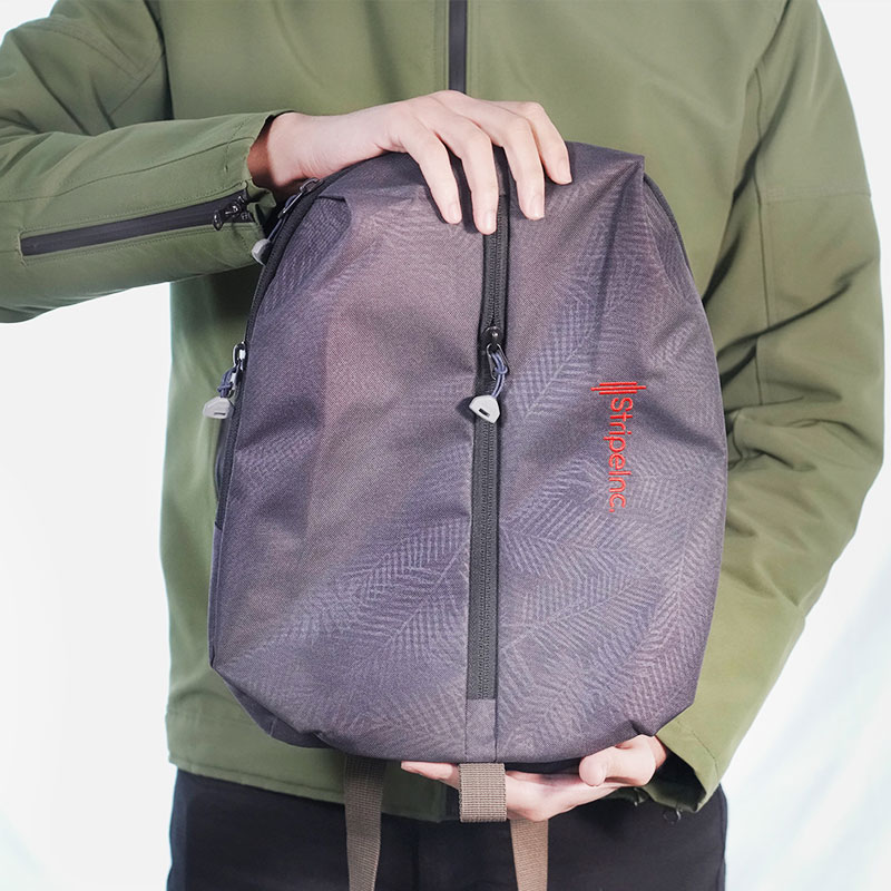 Stripelnc Mini Travel Backpack - Black Leaf (10101)