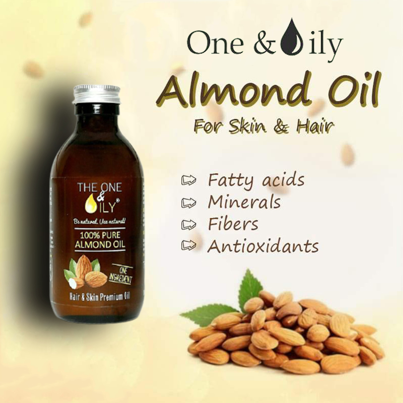 The One & Oily 100% Pure Almond Oil For Hair & Skin  200ml