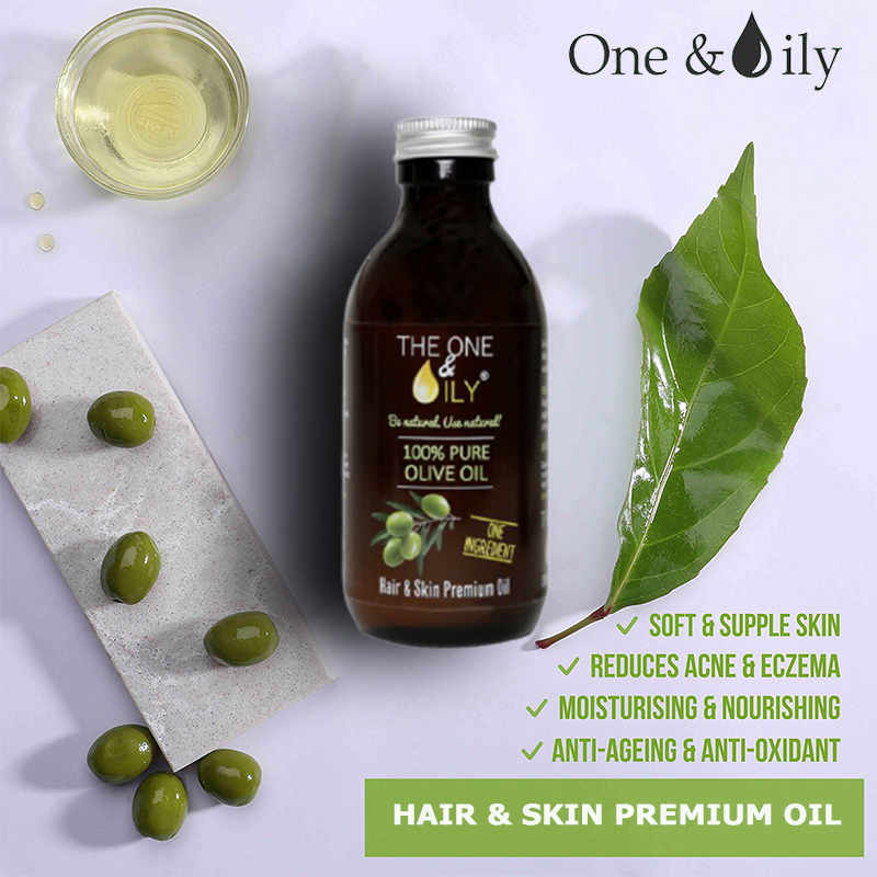 The One & Oily 100% Pure Olive Oil For Hair & Skin  200ml