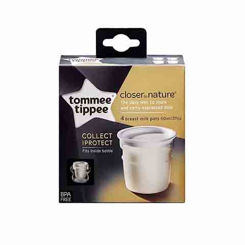 Tommee Tippee Closer to Nature 4 Breast Milk Pots 60ml