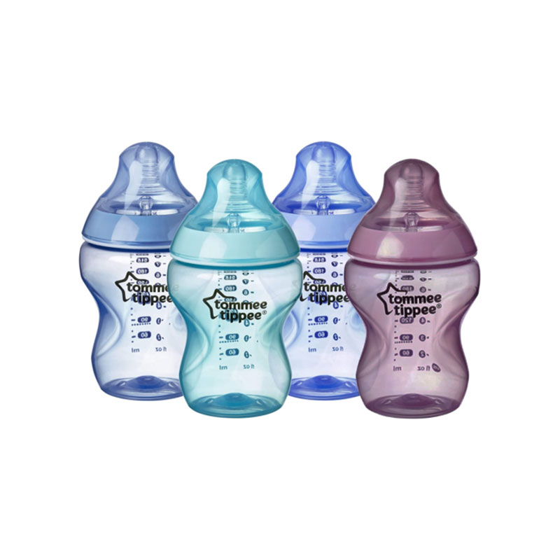 Tommee Tippee Colour My World Pacific 4pcs Baby Bottles 260ml - 0+ (5887)