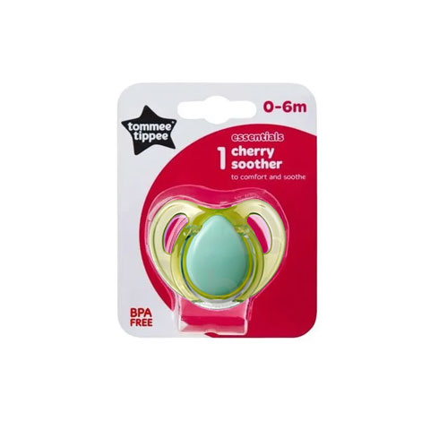 Tommee Tippee Essentials Cherry Soother For 0-6m - Light Green