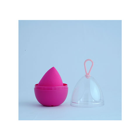 Travel Portable Water Drop Makeup Blender Sponge with Case - Deep Pink