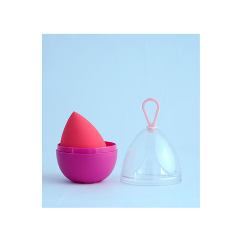 Travel Portable Water Drop Makeup Blender Sponge with Case - Red
