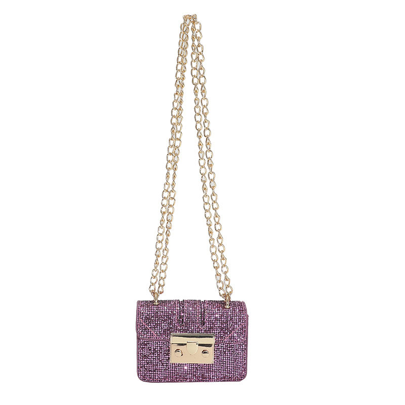 Trendy Square Shape Shiny Mini Crossbody Bag With Chain
