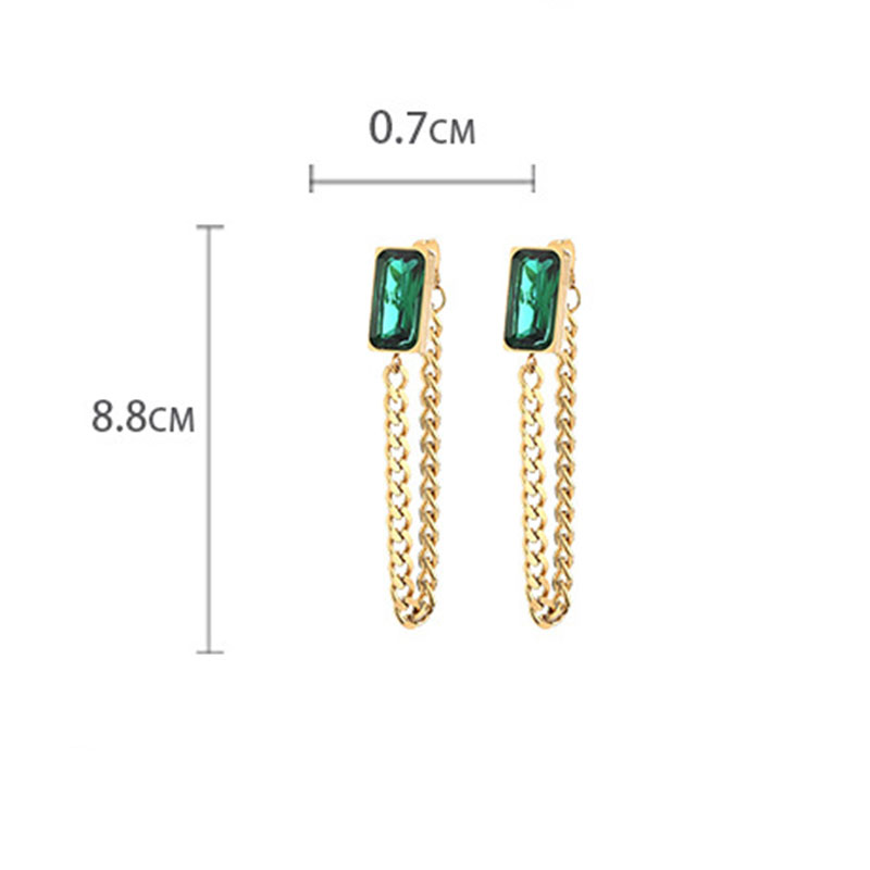 Trendy Women's Sea Salt Green Stone Stud Earrings (301025)