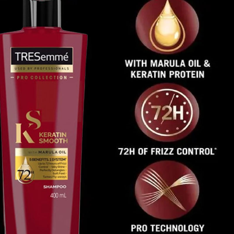 Tresemme Pro Collection Keratin Smooth With Marula Oil Shampoo 400ml