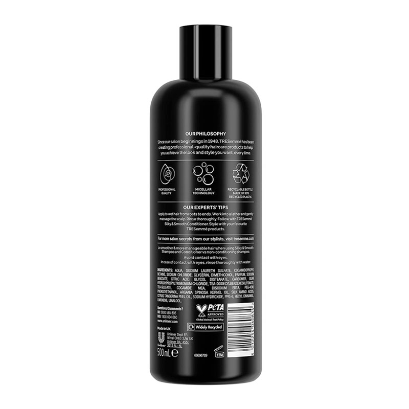 Tresemme Silky & Smooth Salon Silk Shampoo For Dry, Frizz Prone Hair 500ml