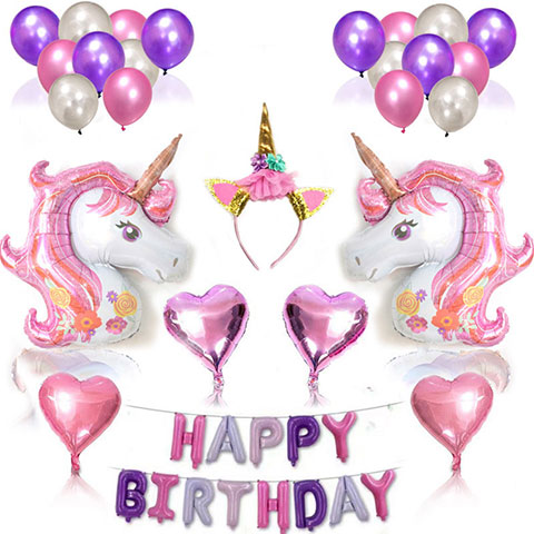 Unicorn Birthday Balloon Package