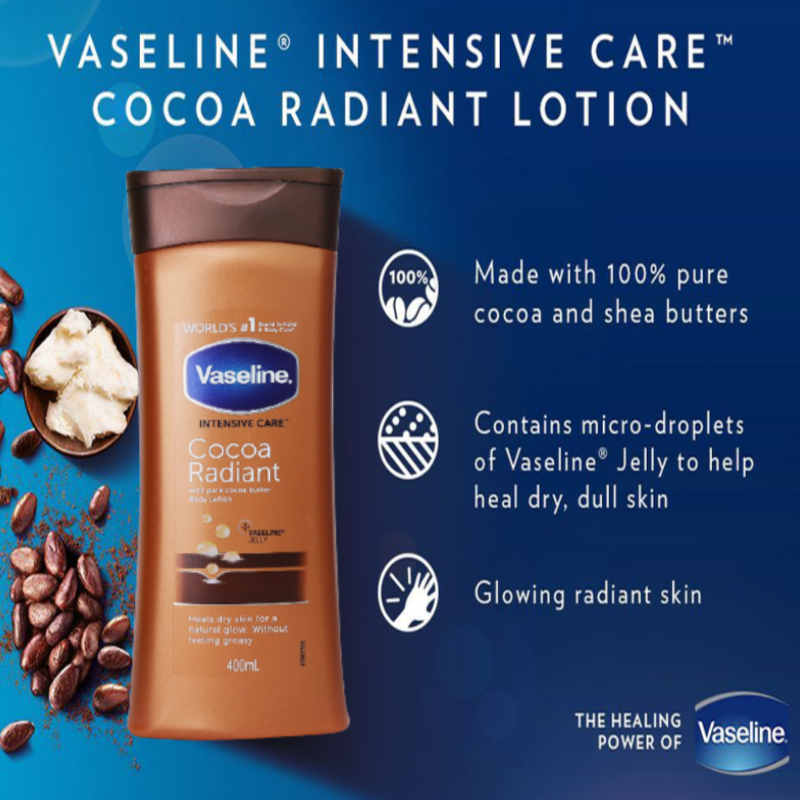 Vaseline Intensive Care Cocoa Radiant Lotion With Pure Cocoa Butter 400ml