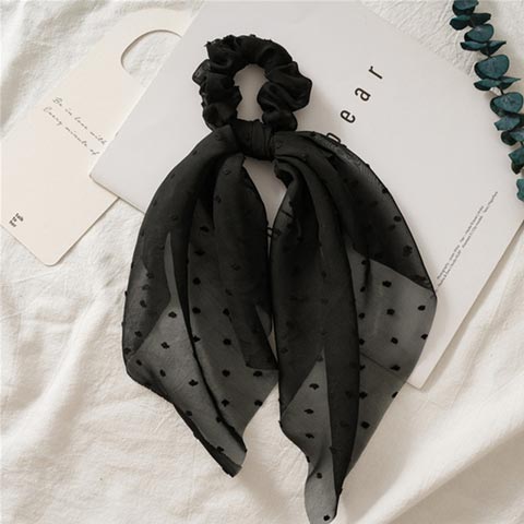 Vintage Hair Scurf Scrunchie for Women - Black