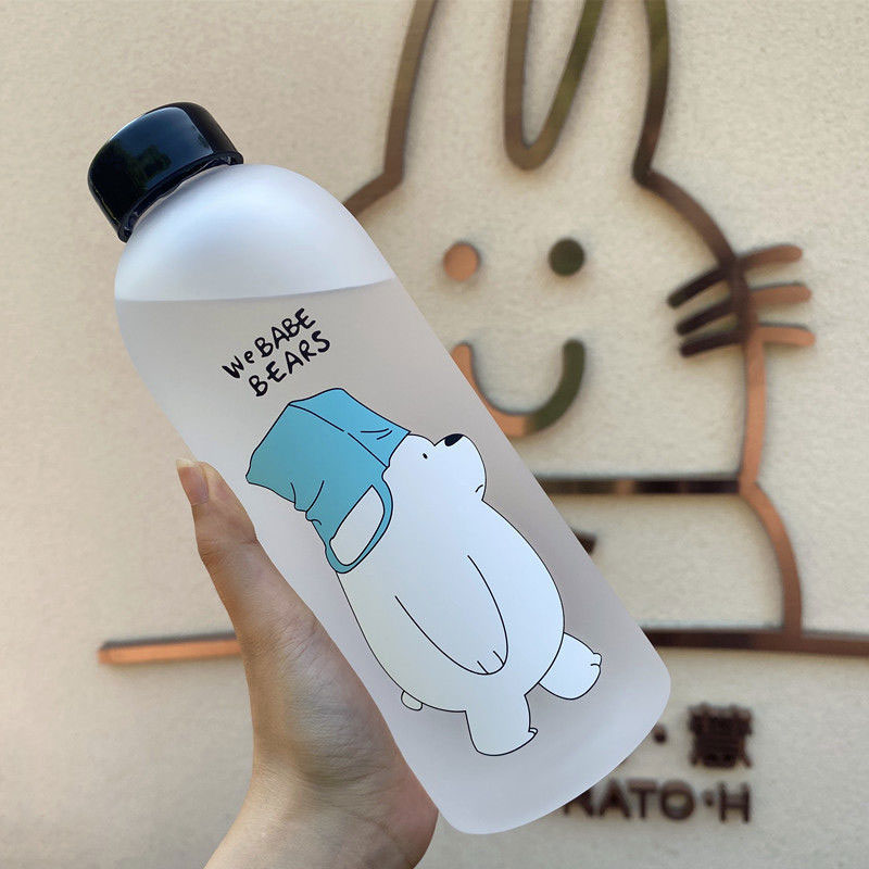 Webabe Bears Plastic Water Bottle 1000ml - White Bear
