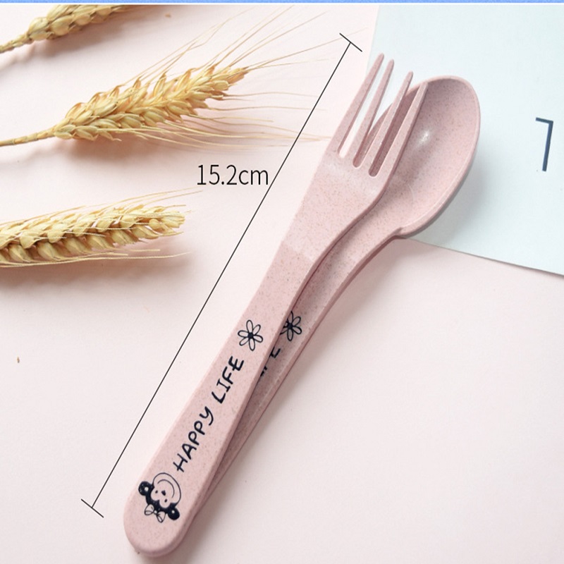 Wheat Bear Children's Plate With Fork and Spoon Set